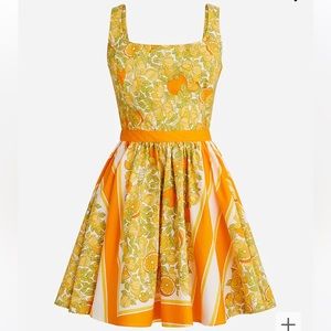 Stefania dress in limone scarf print - JCrew - sz 16